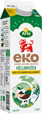 Arla Ko® Ekologisk mellanmjölk 1,5% 1 l