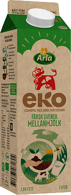 Arla Ko® Ekologisk Färsk mellanmjölk 1,5% 1 l