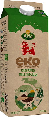 Arla Ko® Ekologisk Färsk mellanmjölk 1,5% 1.5 l