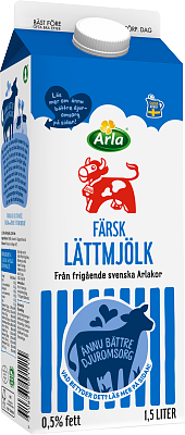 Arla Ko® Färsk lättmjölk 0,5% 1.5 l