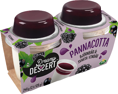 Dreamy Dessert Pannacotta björnbär svarta vinbär 240 g