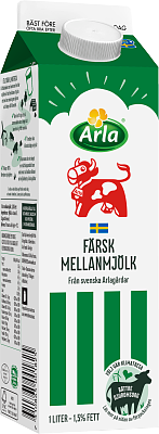 Arla Ko® Färsk mellanmjölk 1,5% 1 l