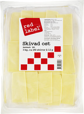Red Label® Gouda skivad ost 12g/st 28% 3 kg