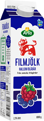 Arla Ko® Filmjölk blåbär & hallon 2,7% 1000 g