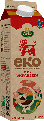 Arla Ko® Ekologisk Eko färsk vispgrädde 40% 1 l
