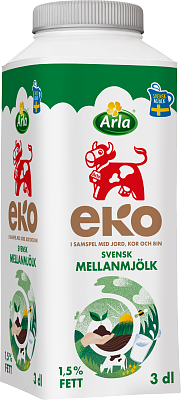 Arla Ko® Ekologisk Mellanmjölk 1,5% port 3 dl