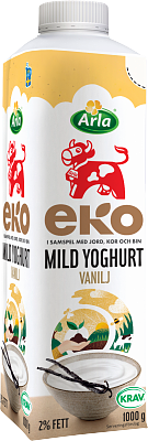 Arla Ko® Ekologisk Ekologisk mild yoghurt vanilj 2% 1000 g