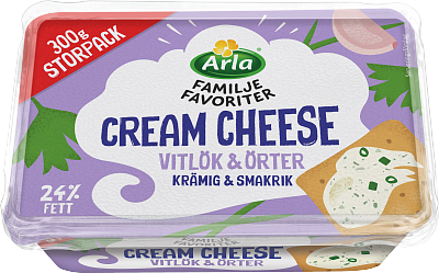 Arla® Familjefav Cream cheese Vitlök&Ört 300 g