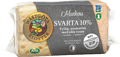 Wästgöta Kloster® Munkens Svarta 10% ost ca 500 g