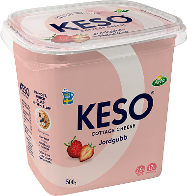 KESO® Cottage cheese jordgubb 2,9% 500 g